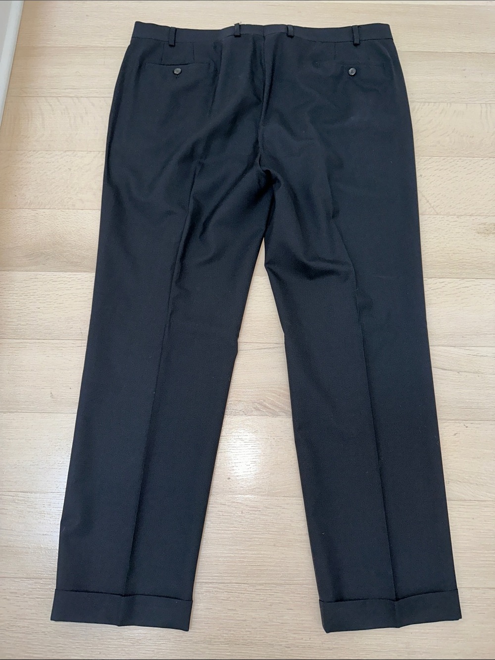 Ralph Lauren 100% Wool Men's Classic Pleated Dress Pants - Black